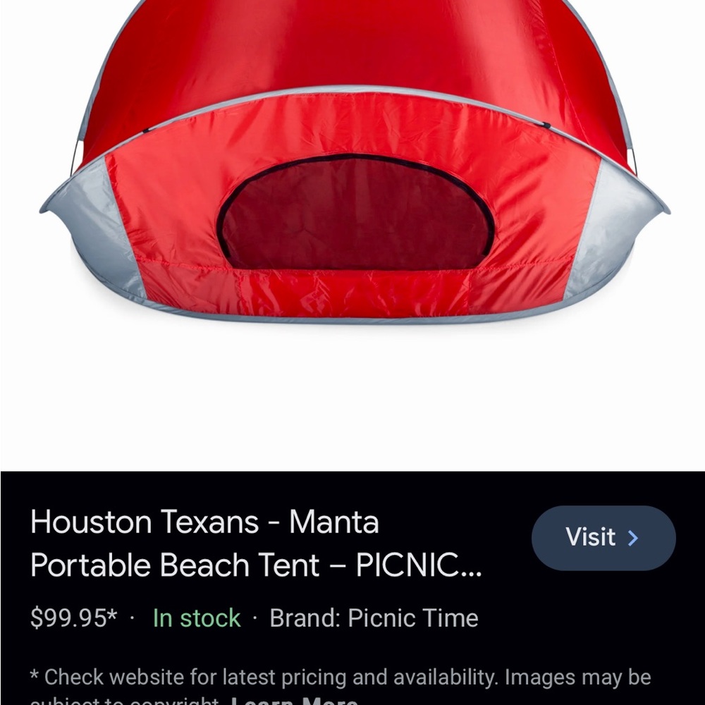 HoustonTexas manta portable beach tent “PICNIC”